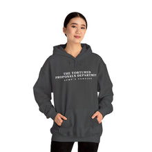 Load image into Gallery viewer, "The Tortured Proposals Department" Hooded Sweatshirt (Text Only)