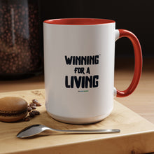 Load image into Gallery viewer, Eat. Bid. Sleep. Repeat Accent Coffee Mug (11, 15oz) - Winning for a Living