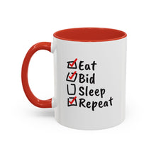 Load image into Gallery viewer, Eat. Bid. Sleep. Repeat Accent Coffee Mug (11, 15oz) - Winning for a Living
