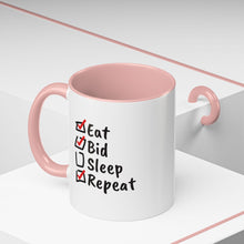 Load image into Gallery viewer, Eat. Bid. Sleep. Repeat Accent Coffee Mug (11, 15oz) - Winning for a Living
