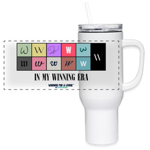 Load image into Gallery viewer, 40 oz Travel Tumbler - &quot;In My Winning Era&quot; | Winnin&#39; for a Livin&#39; Lifestyle Collection - white
