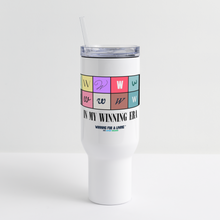 Load image into Gallery viewer, 40 oz Travel Tumbler - &quot;In My Winning Era&quot; | Winnin&#39; for a Livin&#39; Lifestyle Collection - white
