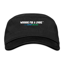 Load image into Gallery viewer, Organic Cadet Cap - &quot;Winning for a Living&quot; | Winning for a Living Collection - black
